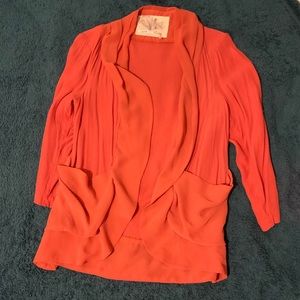 Urban outfitters coral flowy open front cardigan